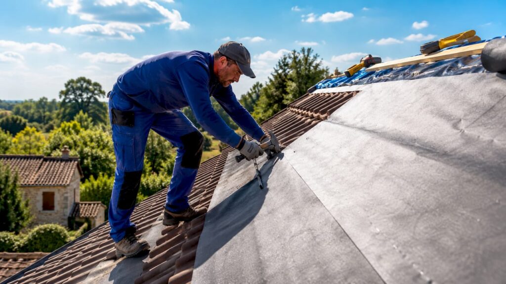 Pose d’un écran de sous-toiture par un couvreur professionnel