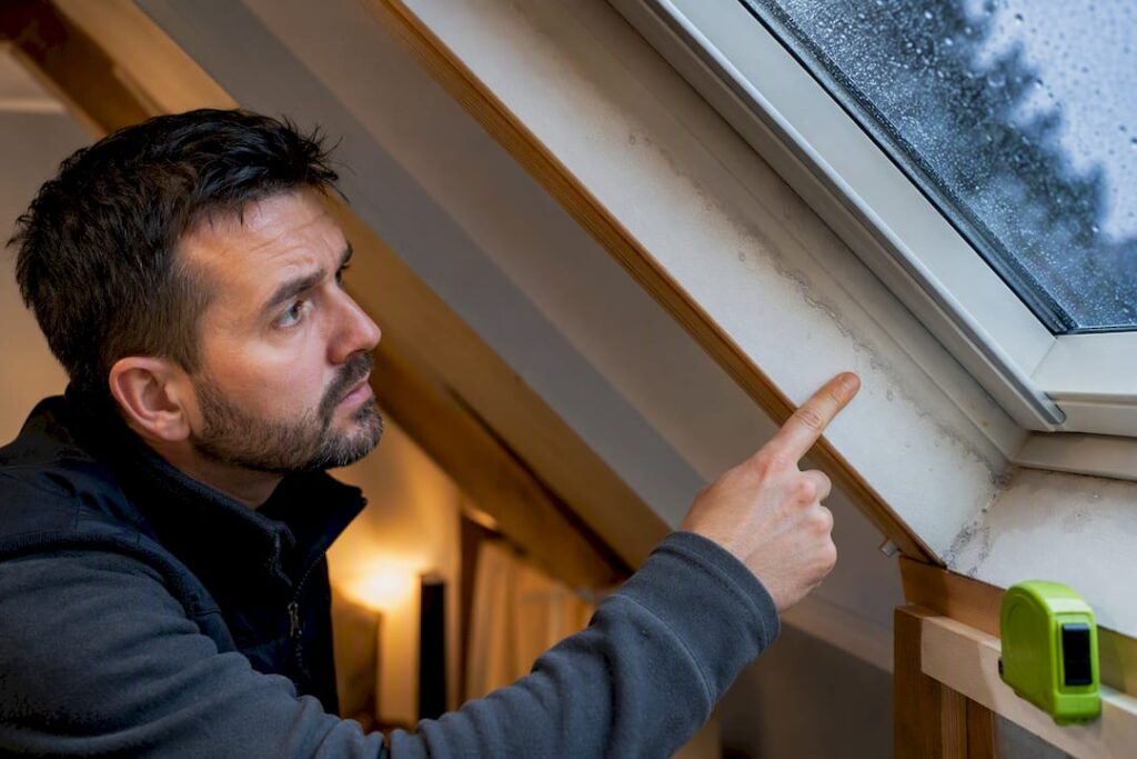 Étanchéité humide autour d'une fenêtre de toit